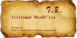 Tillinger Rozália névjegykártya
